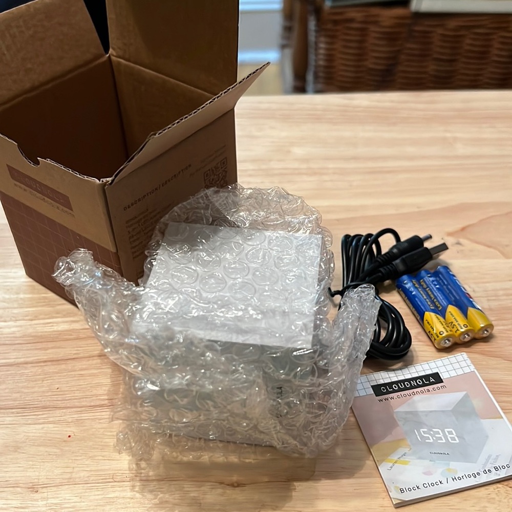 Cloudnola block clock new in box